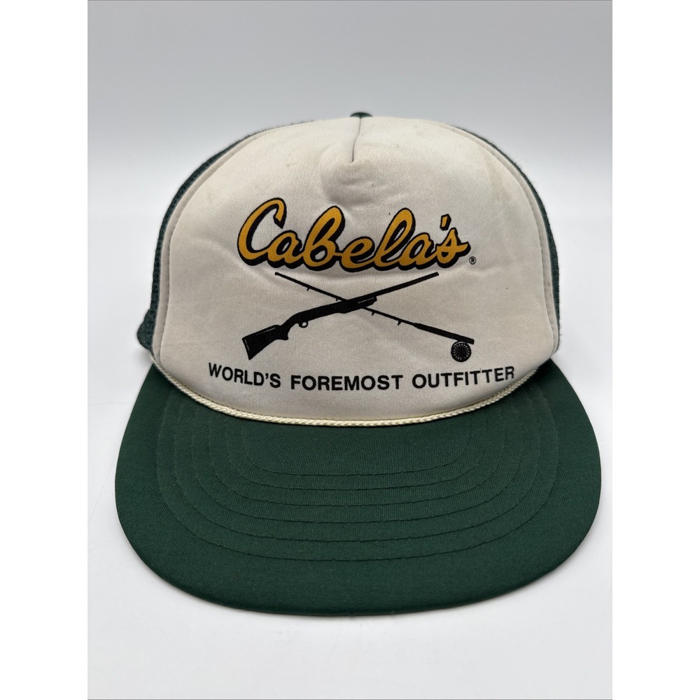 Vintage Cabela's World's Foremost Outfitters Mesh SnapBack Trucker Hat Green